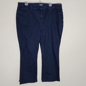 NYDJ Jeans Barbara Bootcut Size 18 Petite Dark Denim Lifttuck Blue